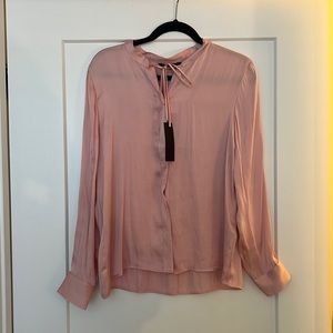 Pink button down top